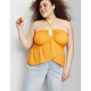 Wild Fable Woven Tie Babydoll Tube Top